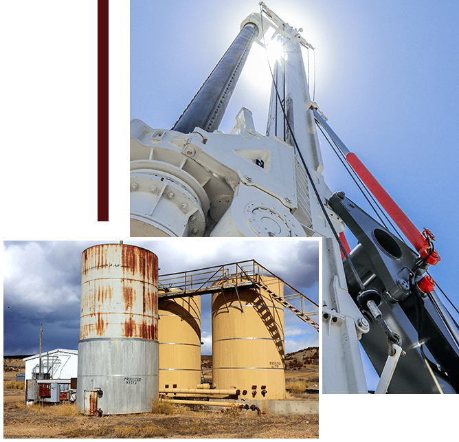 A collage of photos with some construction equipment.